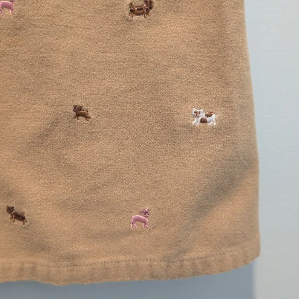 Vintage Gymboree Baby Girl Sz 18-24 mos Puppy Love Pinnie Dress Embroidered Dogs